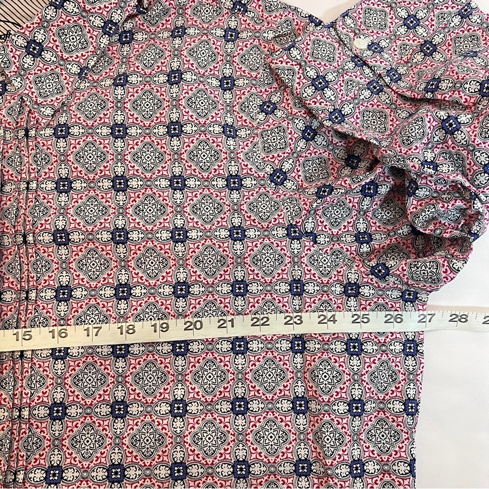 Foxcroft 3/4 Sleeve Wrinkle Free Button Down Shirt- Size 22W Geometric Pattern - Picture 8 of 9